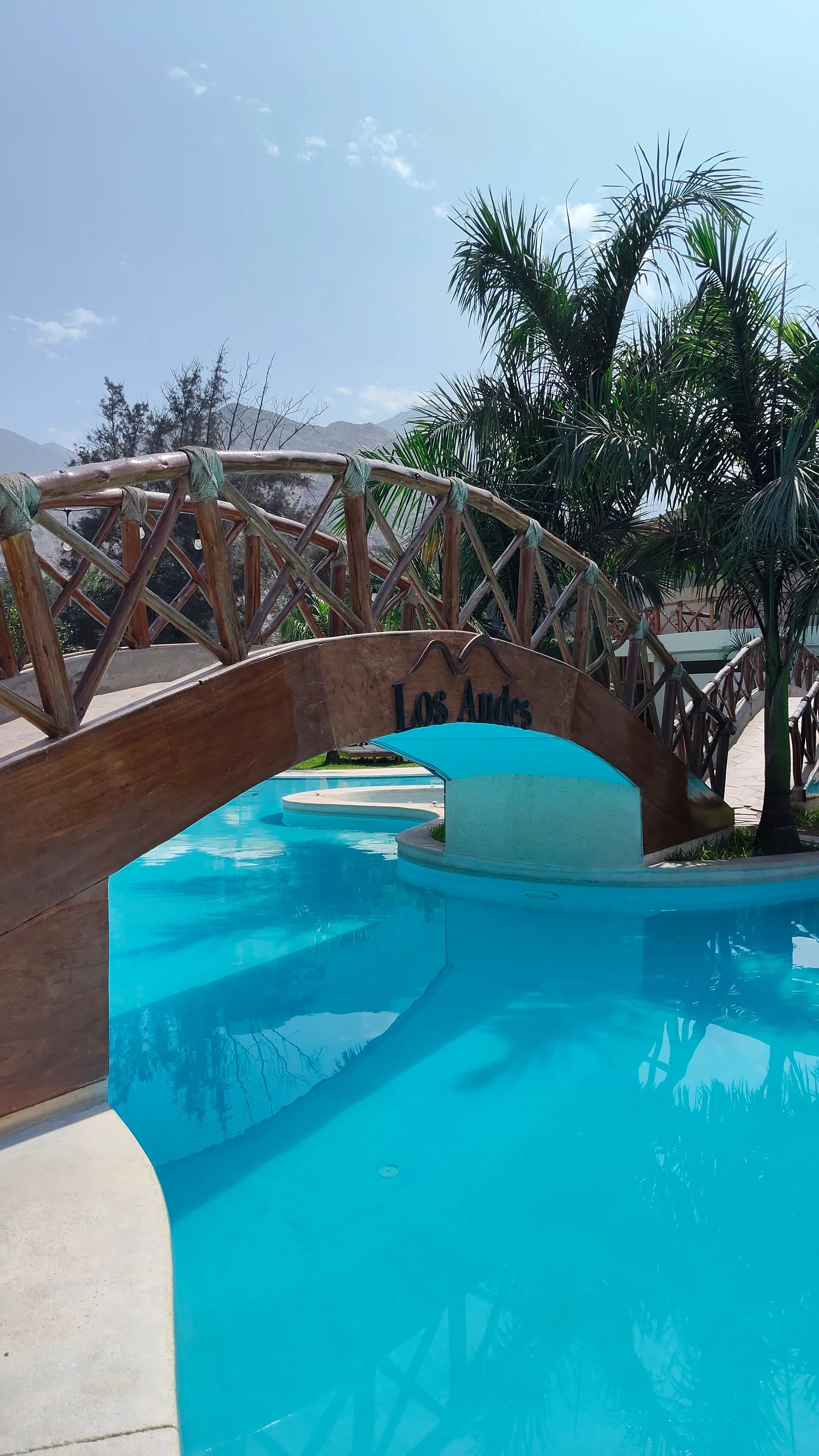 Puente sobre la piscina